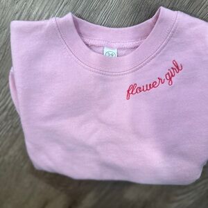 Embroidered Flower Girl Sweatshirt pink